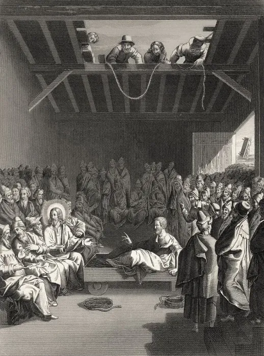 Framed Print : Healing the paralytic at Capernaum