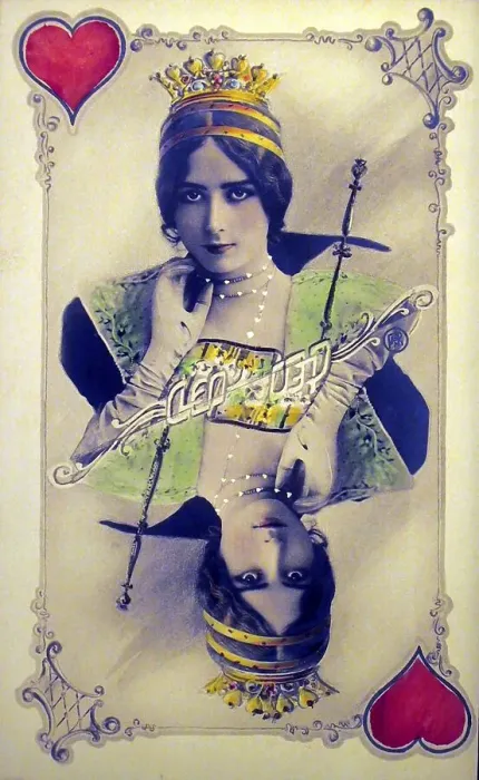 Framed Print : Heart Queen, photomontage of a playing card Framed Print : Heart Queen, photomontage of a playing card