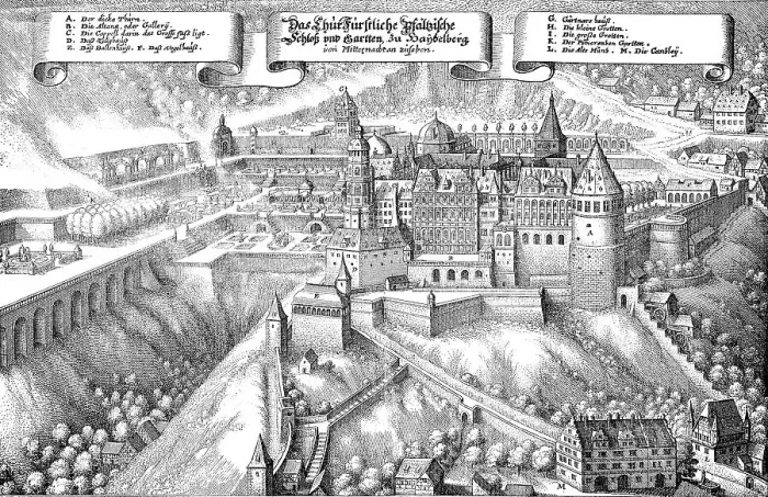Framed Print : Heidelberg Castle, Heidelberg Castle in the 16th century