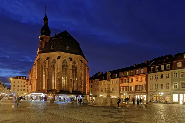 Framed Print : Heidelberg market square at night Framed Print : Heidelberg market square at night