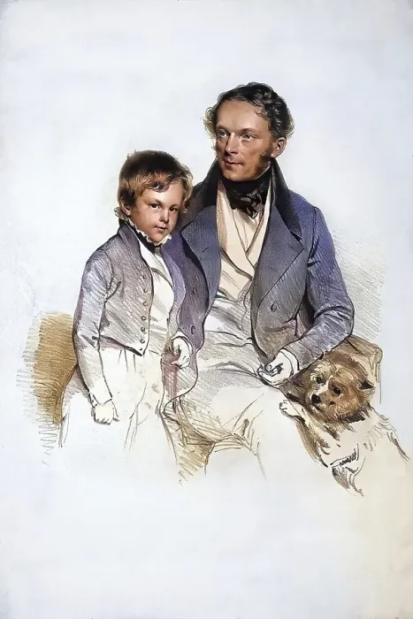Framed Print : Heinrich Eduard Schoenburg-Hartenstein with son Framed Print : Heinrich Eduard Schoenburg-Hartenstein with son