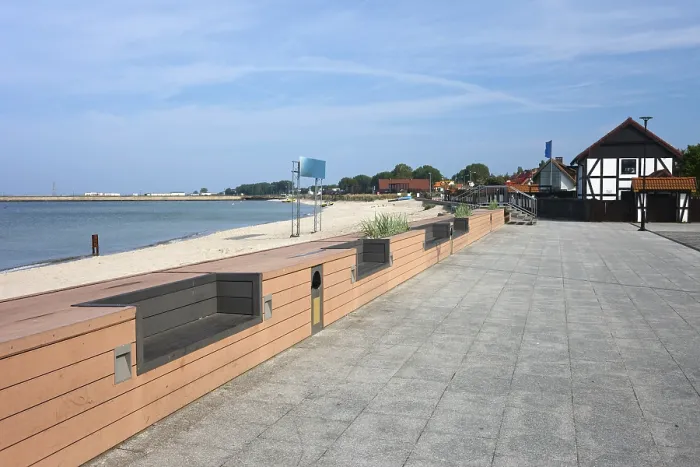 Framed Print : Hel resort town in Poland, seaside promenade with benches along the beach at Baltic Sea Framed Print : Hel resort town in Poland, seaside promenade with benches along the beach at Baltic Sea