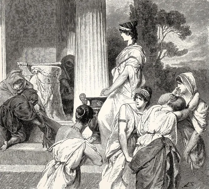 Framed Print : Helen at the palace of Menelaus in Sparta