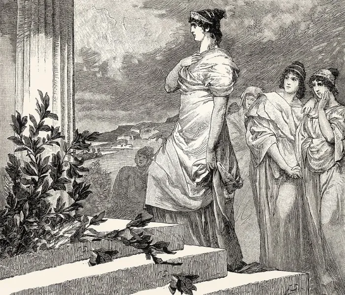 Framed Print : Helen's arrival at the palace of Menelaus in Sparta