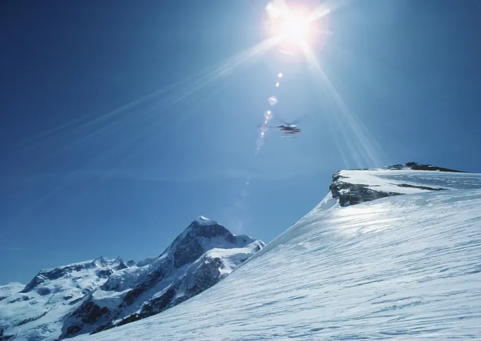 Framed Print : Helicopter in the Zermatt area, Switzerland