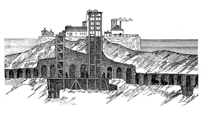 Framed Print : Hell Gate in New York Harbour in front of it was blown up