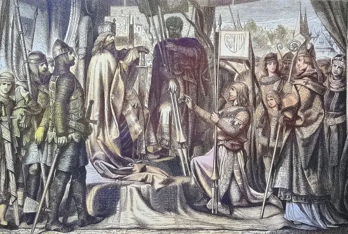 Framed Print : Henry II is enfeoffed as the first Duke of Austria
