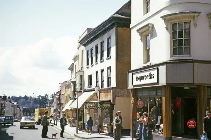 Framed Print : Hepworth's Tailoring Shop, Broad Street, Ludlow, Shropshire, England, UK 1972