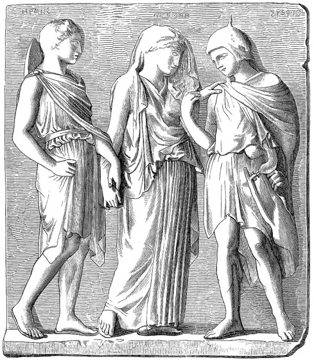 Framed Print : Hermes, Eurydice and Orpheus, Greek mythology