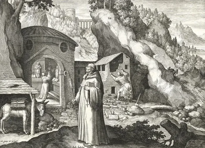Framed Print : The Hermit Alferius, from Sylvae Sacrae by Rafael Sadeler (c)