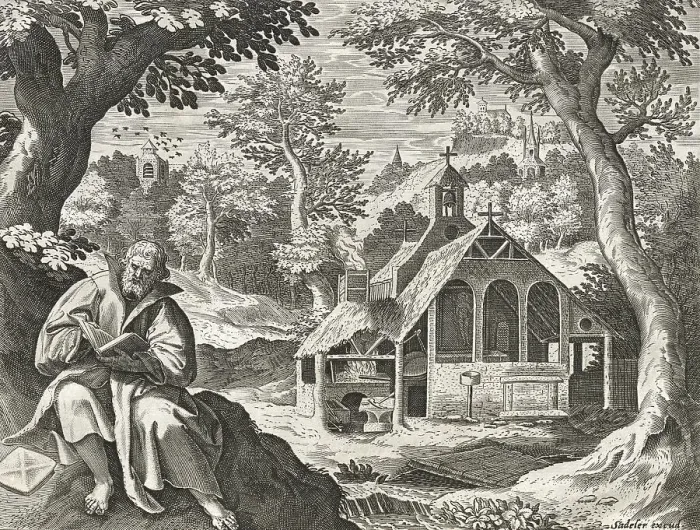 Framed Print : The hermit Apelles of Genoa, blacksmith Framed Print : The hermit Apelles of Genoa, blacksmith