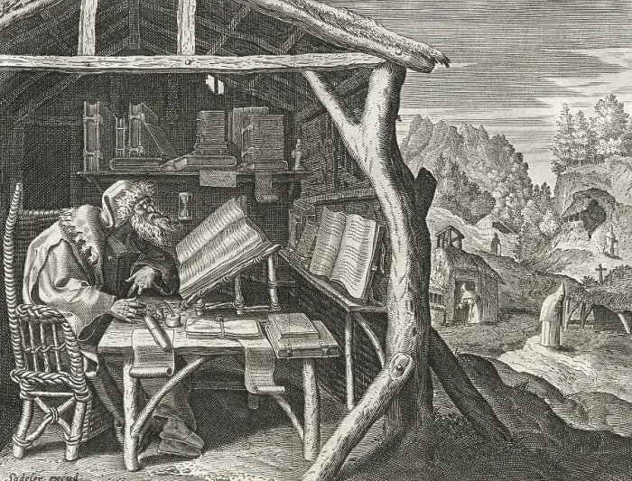 Framed Print : The Hermit Evagrius, from Sylvae Sacrae by Rafael Sadeler (c) Framed Print : The Hermit Evagrius, from Sylvae Sacrae by Rafael Sadeler (c)