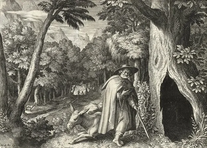 Framed Print : The Hermit Geroldus, from Sylvae Sacrae by Rafael Sadeler (c)