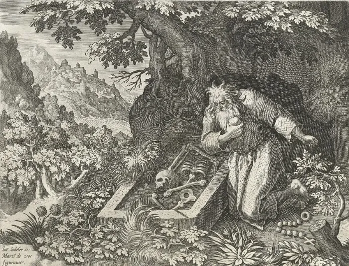 Framed Print : The Hermit Jacob, from Sylvae Sacrae by Rafael Sadeler (c)