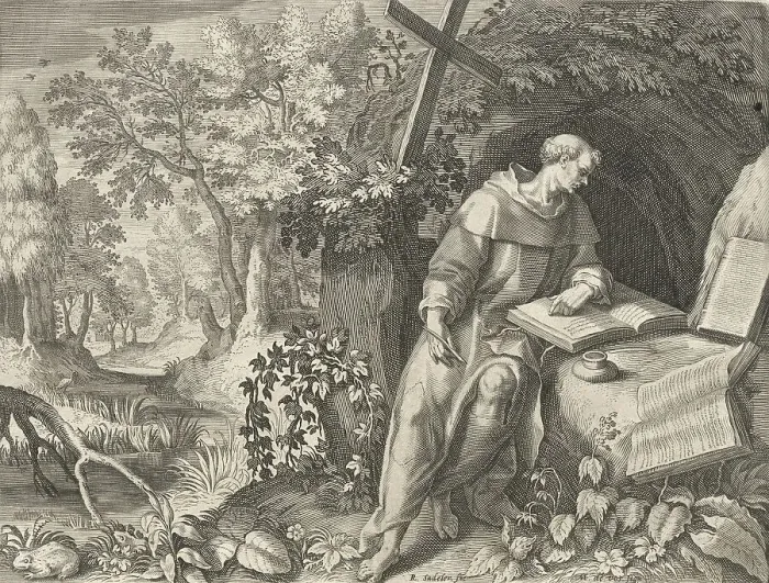 Framed Print : The Hermit Marcus, from Sylvae Sacrae by Rafael Sadeler (c) Framed Print : The Hermit Marcus, from Sylvae Sacrae by Rafael Sadeler (c)