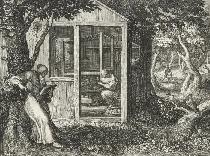 Framed Print : The Hermit (Palaemon), a hermit in the Thebais who lived in the 4th century
