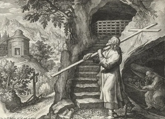 Framed Print : The Hermit Theodorus, from Sylvae Sacrae by Rafael Sadeler (c)
