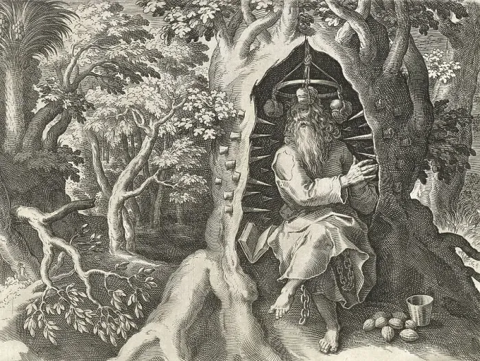 Framed Print : The Hermit Zoeradus, from Sylvae Sacrae by Rafael Sadeler (c) Framed Print : The Hermit Zoeradus, from Sylvae Sacrae by Rafael Sadeler (c)