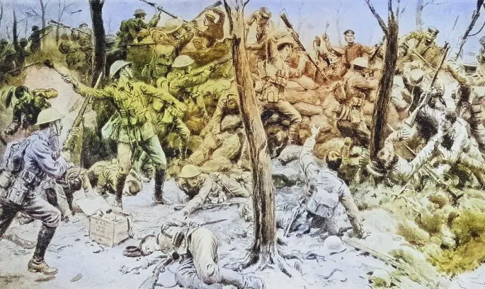 Framed Print : The heroes of Delville Wood: the glorious defence of the South Africans in July 1916