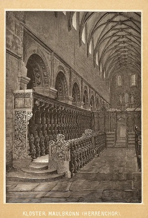 Framed Print : Herrenchor in Maulbronn Abbey, interior