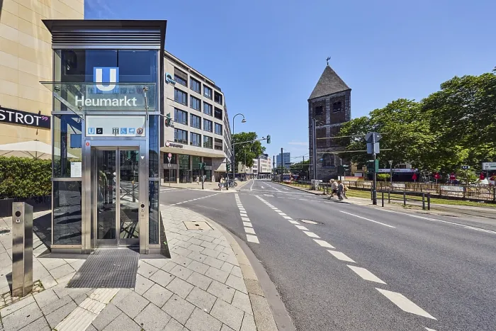 Framed Print : Heumarkt subway stop, church tower of Klein St Framed Print : Heumarkt subway stop, church tower of Klein St