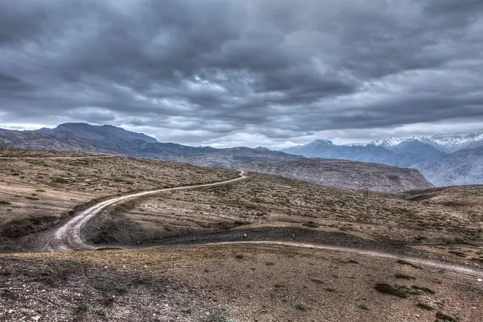 Framed Print : High dynamic range HDR image of road in Himalayas