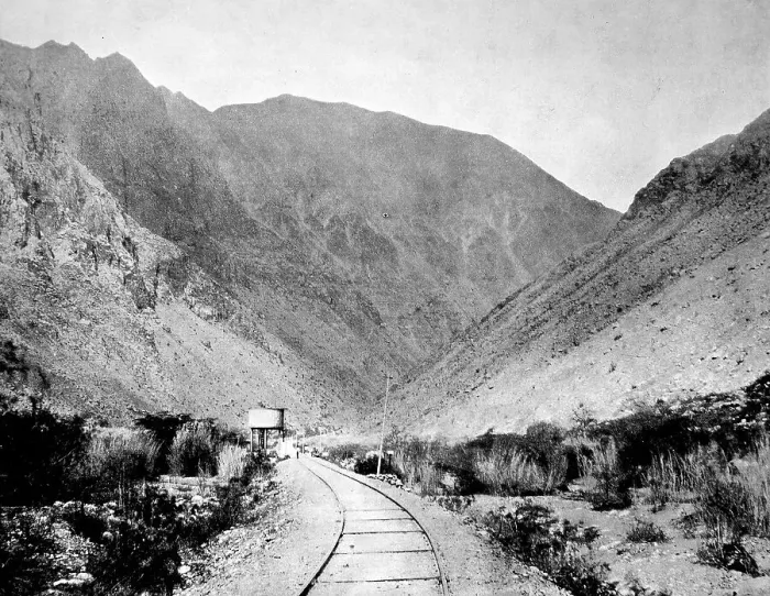 Framed Print : The high mountain route of the Oroya Railway through the Cordillera
