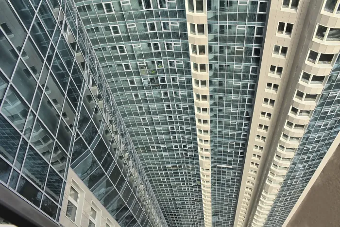 Framed Print : High-rise apartment buildings top view in St Framed Print : High-rise apartment buildings top view in St