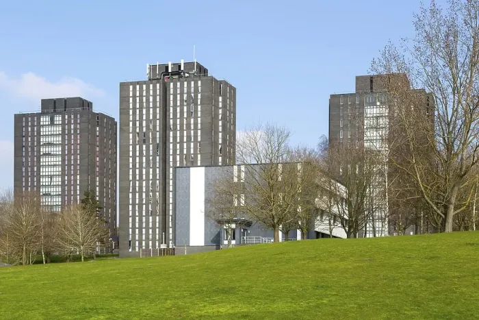 Framed Print : High rise tower blocks student accommodation Framed Print : High rise tower blocks student accommodation
