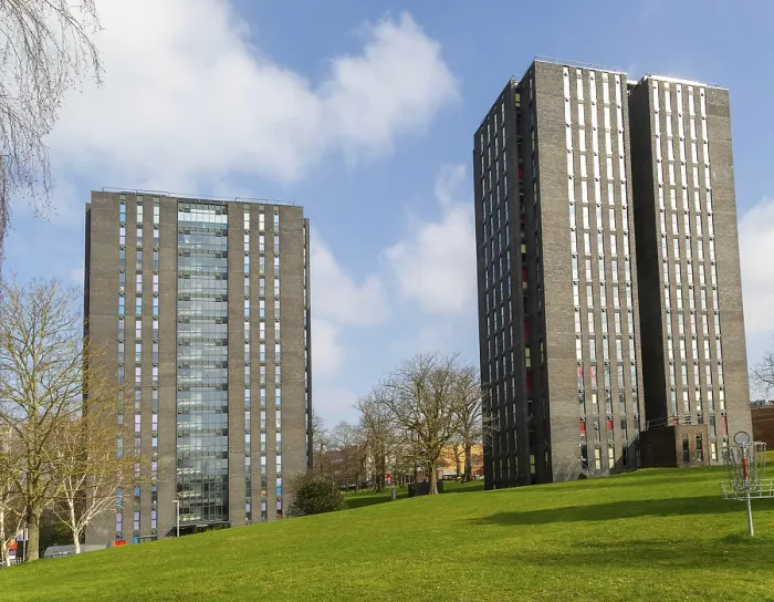 Framed Print : High rise tower blocks student accommodation Framed Print : High rise tower blocks student accommodation