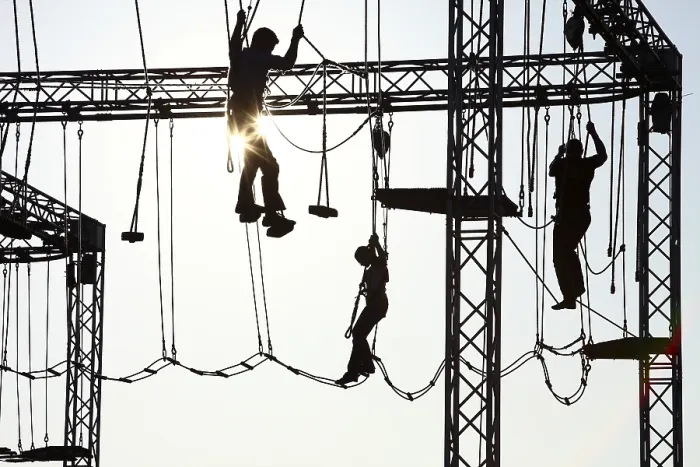 Framed Print : High ropes course, Alpine Centre Bottrop Framed Print : High ropes course, Alpine Centre Bottrop