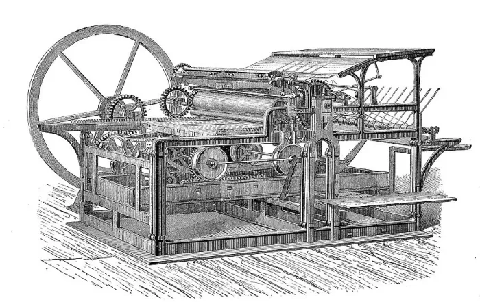 Framed Print : High-speed press with railway movement