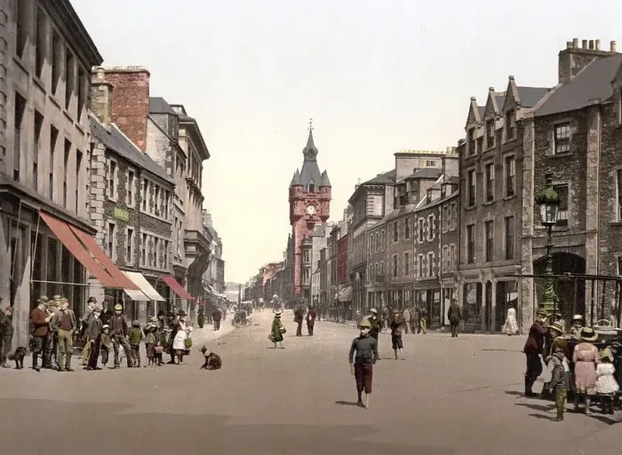Framed Print : The High Street, main street, Hawick