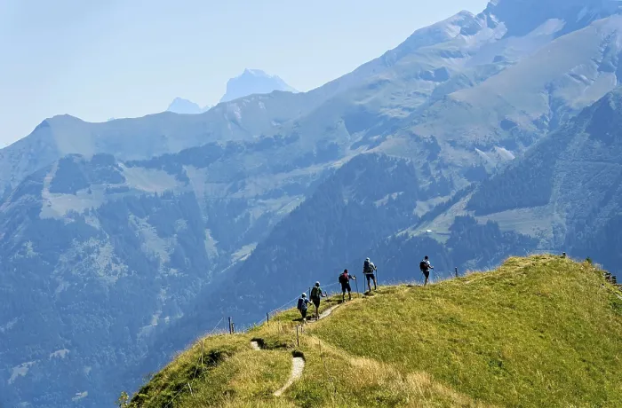 Framed Print : Hikers on the Arrete de Berroi ridge Framed Print : Hikers on the Arrete de Berroi ridge