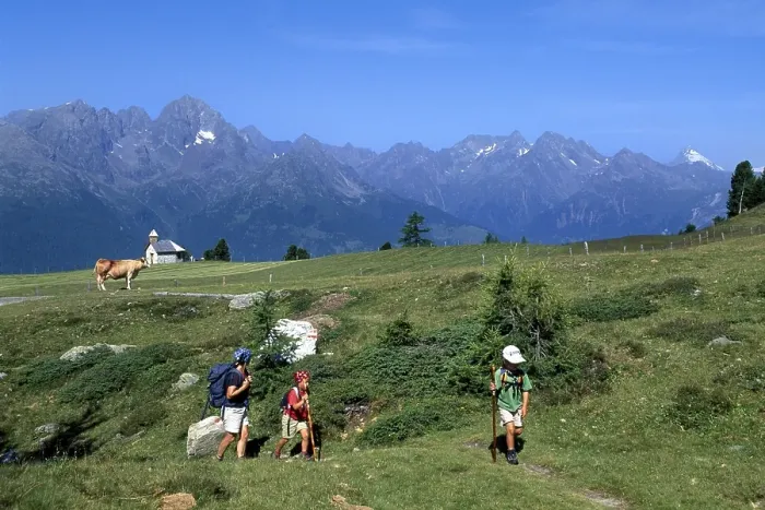 Framed Print : Hiking the Moelltal Valley hillsides