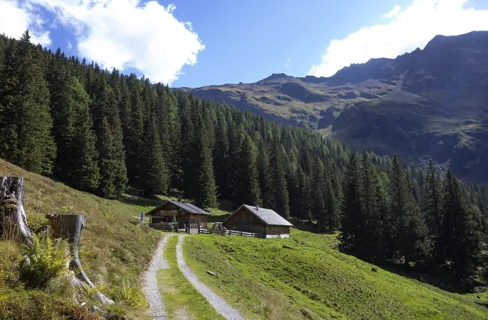 Framed Print : Hiking trail to the Erlehenalm