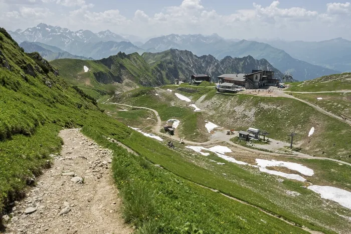 Framed Print : Hiking trail to the Nebelhorn summit Framed Print : Hiking trail to the Nebelhorn summit