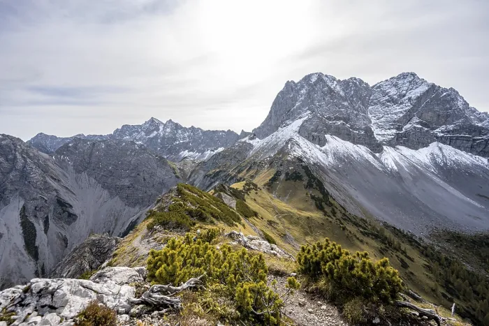 Framed Print : Hiking trail on the ridge of the Hahnkampl