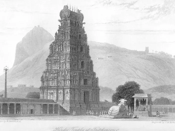 Framed Print : Hindoo Temples at Tritchencore, India, As ia
