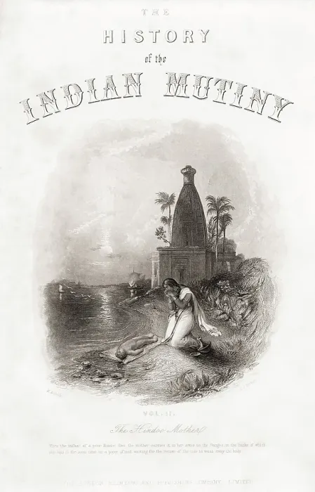 Framed Print : Hindu Mother, Engraved by E J Portbury after H Melville, India, Asia