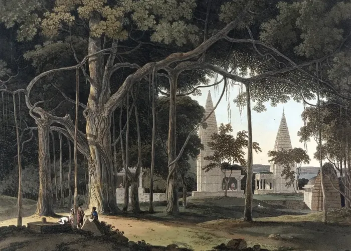 Framed Print : Hindu temple in Agouree, on the Soane River, Bahar, India, ca 1880, digitally enhanced reproduction of a 19th century model, Asia Framed Print : Hindu temple in Agouree, on the Soane River, Bahar, India, ca 1880, digitally enhanced reproduction of a 19th century model, Asia