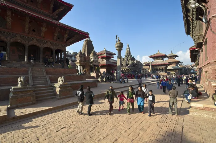 Framed Print : Hindu Temples and Buddhist monuments on Patan Durbar Square