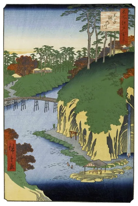 Framed Print : Hiroshige's One Hundred Famous Views of Edo (名所江戸百景)