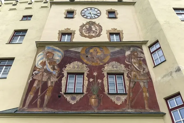 Framed Print : Hisoric Brucktor with frescoes
