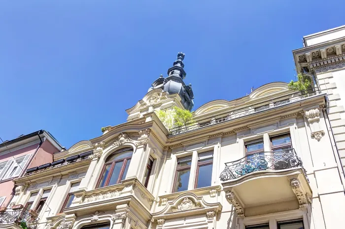 Framed Print : Historic architecture in the city center of Wiesbaden in Germany