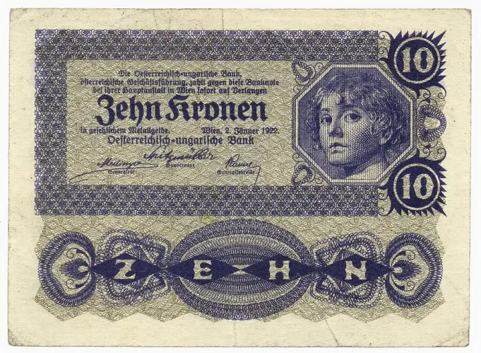 Framed Print : Historic banknote, Austria, Austro-Hungarian Bank