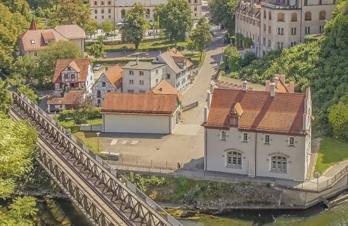 Framed Print : Historic buildings on the Danube, Sigmaringen