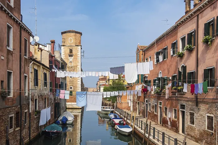 Framed Print : Historic buildings in the historic centre of Venice in Italy