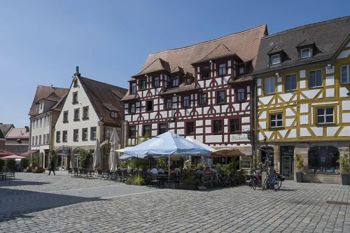 Framed Print : Historic buildings on the market square Framed Print : Historic buildings on the market square