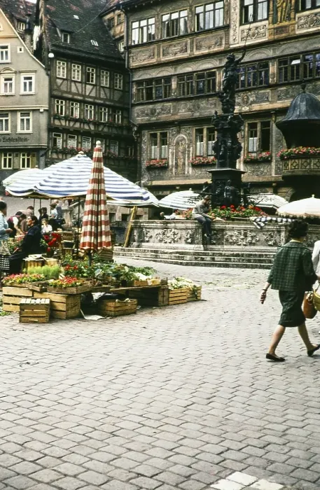 Framed Print : Historic buildings on the market square of the old town, City of Tuebingen, Swabia, Germany, Europe 1961, Europe Framed Print : Historic buildings on the market square of the old town, City of Tuebingen, Swabia, Germany, Europe 1961, Europe